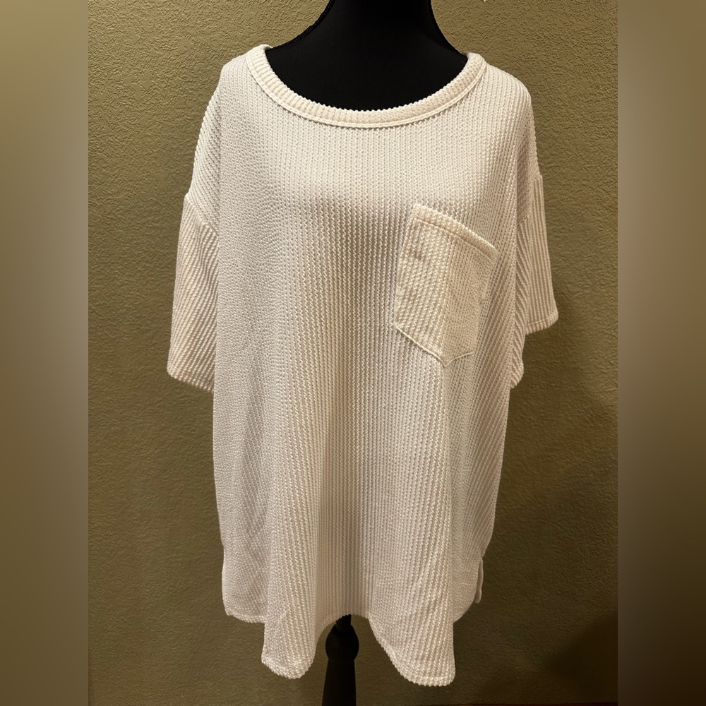 Andree Creamy White Short Sleeve Knit Tee